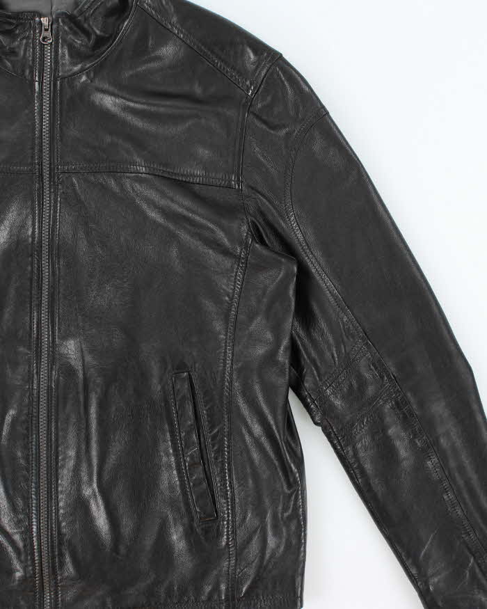 Vintage Y2K 00s Danier Italian Calfskin Leather Cafe Racer Moto Jacket - XL