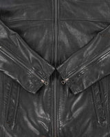 Vintage Y2K 00s Danier Italian Calfskin Leather Cafe Racer Moto Jacket - XL