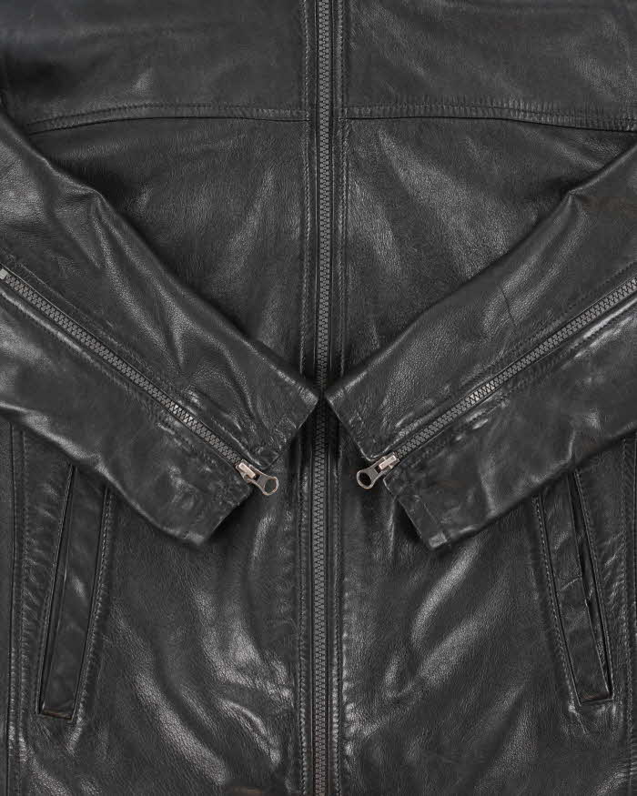 Vintage Y2K 00s Danier Italian Calfskin Leather Cafe Racer Moto Jacket - XL