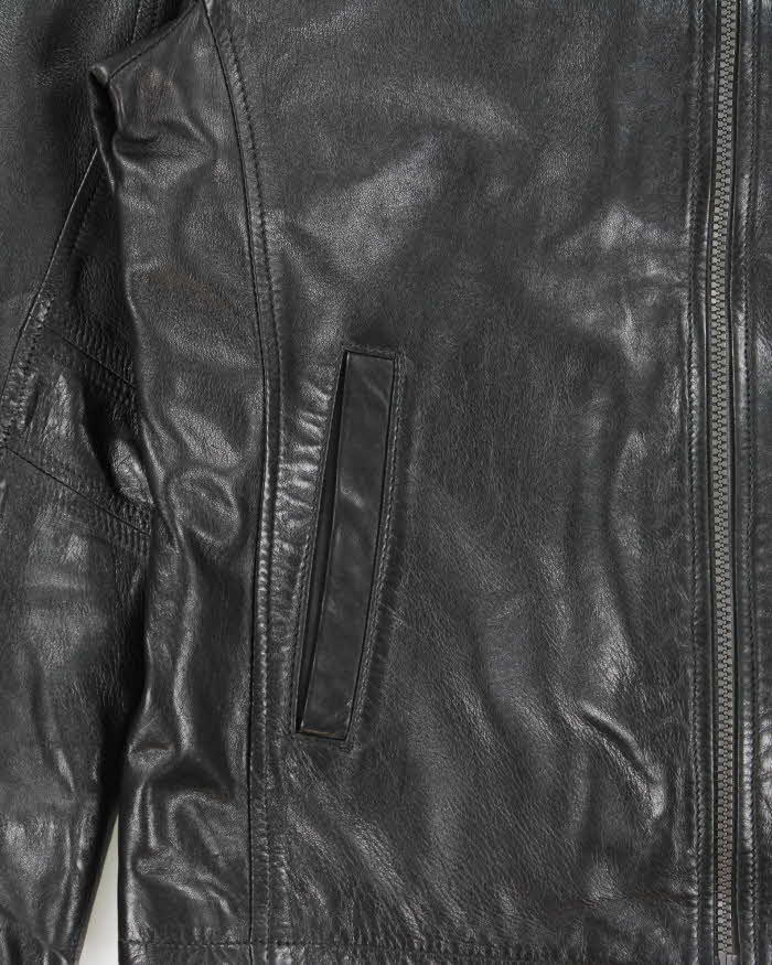 Vintage Y2K 00s Danier Italian Calfskin Leather Cafe Racer Moto Jacket - XL