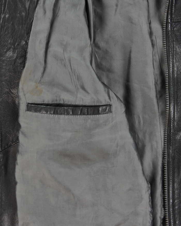 Vintage Y2K 00s Danier Italian Calfskin Leather Cafe Racer Moto Jacket - XL