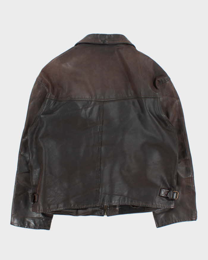 Vintage 1990s USA Made Brown Steerhide Leather Riders Jacket - XXL