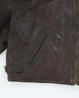Vintage 1990s USA Made Brown Steerhide Leather Riders Jacket - XXL