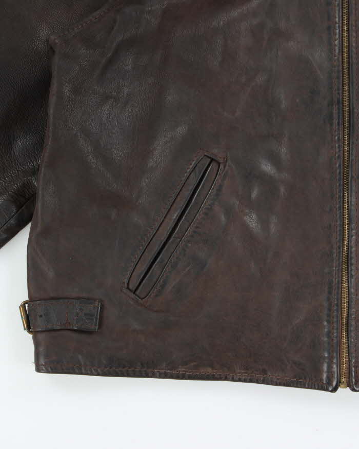 Vintage 1990s USA Made Brown Steerhide Leather Riders Jacket - XXL