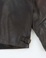 Vintage 1990s USA Made Brown Steerhide Leather Riders Jacket - XXL