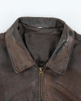 Vintage 1990s USA Made Brown Steerhide Leather Riders Jacket - XXL