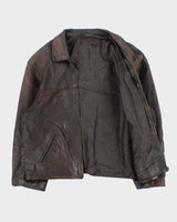 Vintage 1990s USA Made Brown Steerhide Leather Riders Jacket - XXL