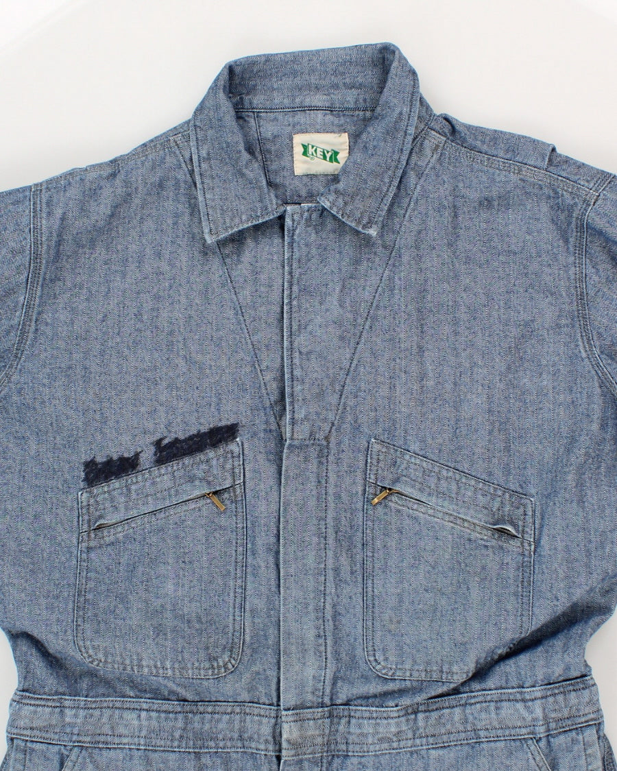 Vintage Key Denim Work Wear Overalls - XL