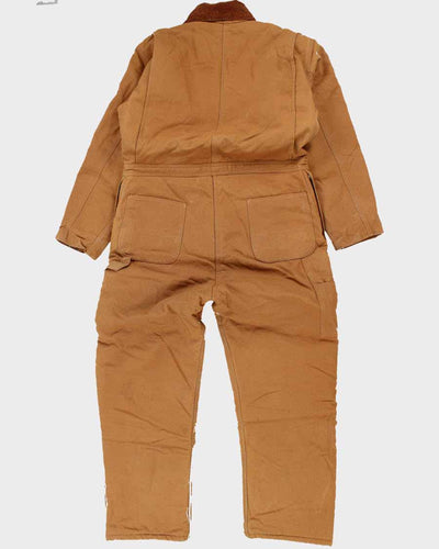 Vintage 80's Men's Tan Carhart Overalls With Quilted Lining - L