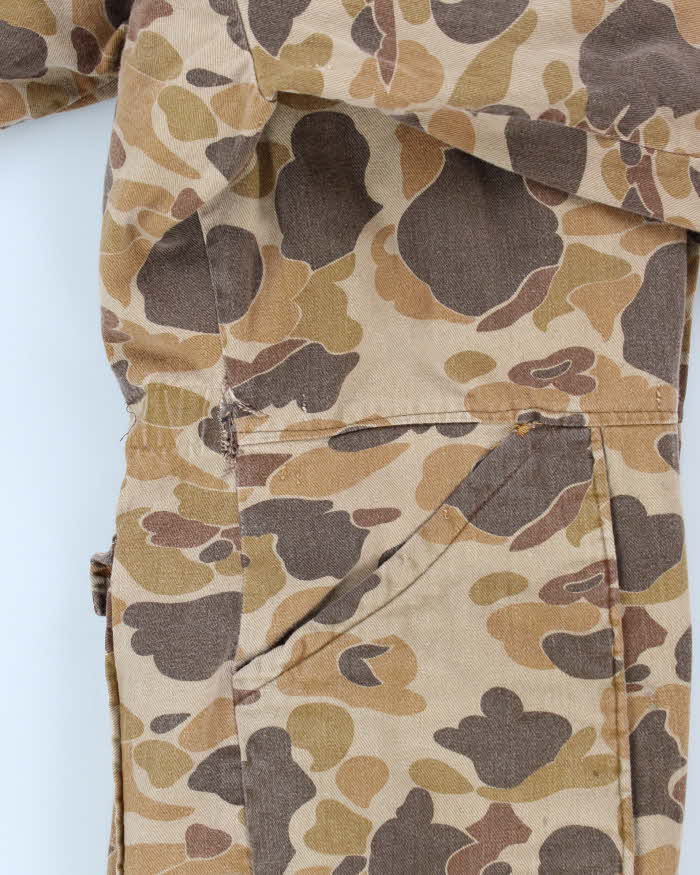 70/80s Vintage Mens Camouflage Hudson Bay Overalls - M