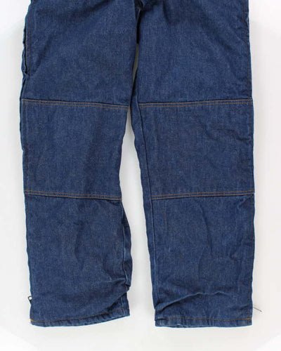 90s Vintage Men's Blue Denim Hooded Overalls - S