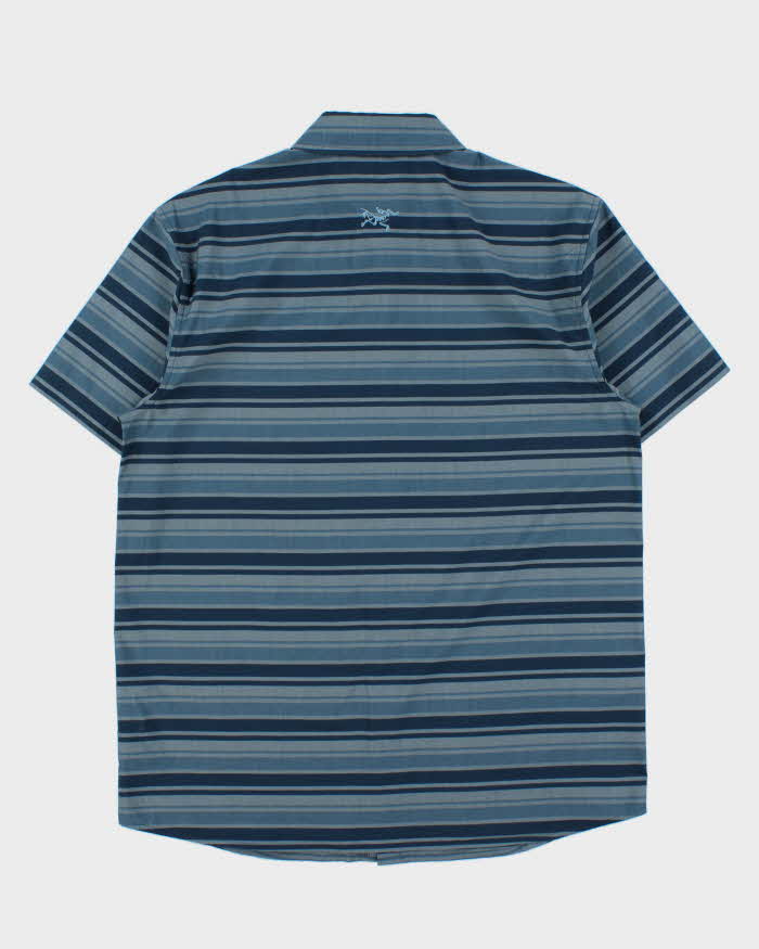 2020 Arc'teryx Striped 'Brohm' Embroidered Bird Short Sleeve Shirt - L