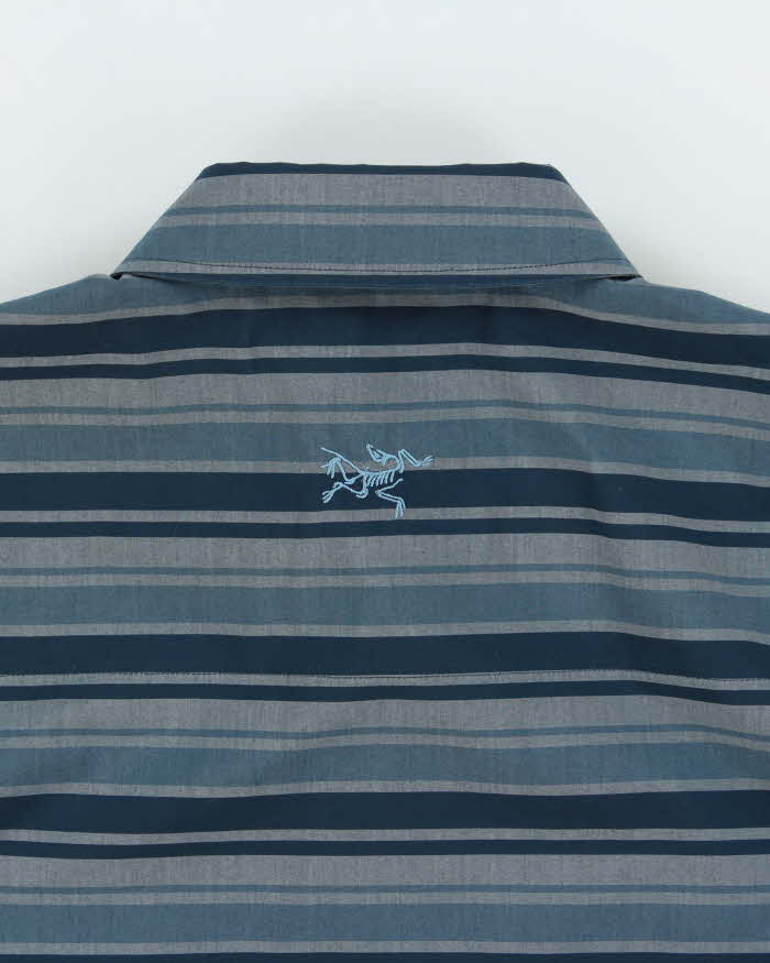 2020 Arc'teryx Striped 'Brohm' Embroidered Bird Short Sleeve Shirt - L