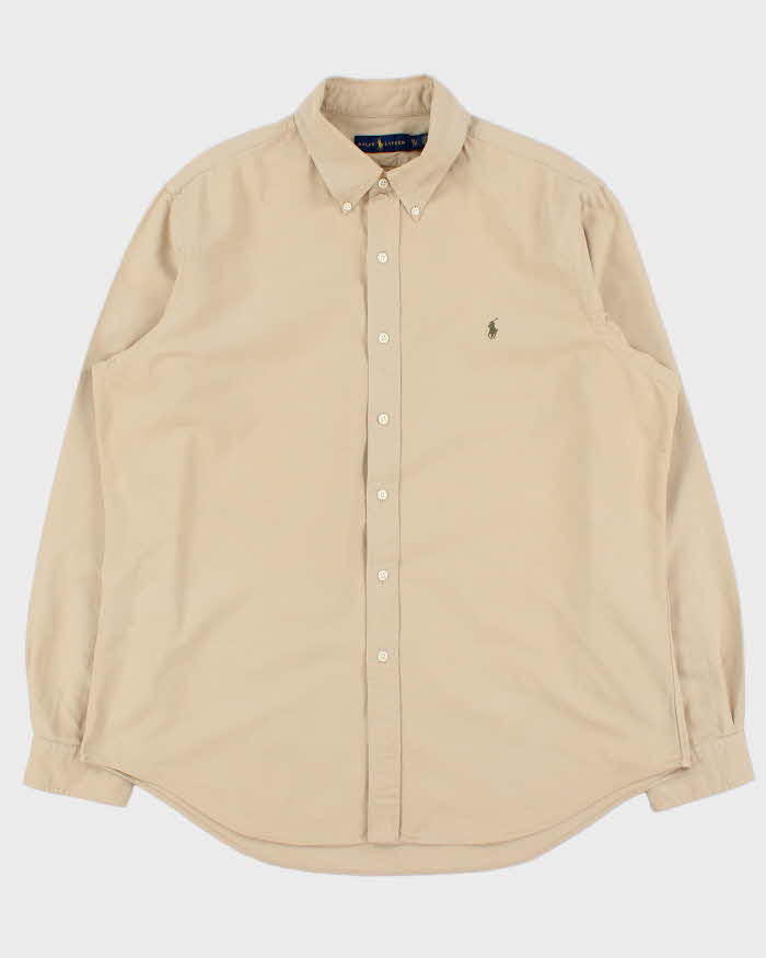 Vintage Ralph Lauren Desert Khaki Twill Long Sleeve Shirt - XL