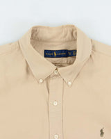 Vintage Ralph Lauren Desert Khaki Twill Long Sleeve Shirt - XL