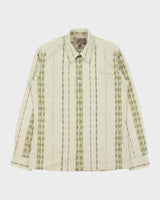 Vintage Y2K 00s Brown Sound Pale Green Striped Long Sleeve Shirt - M