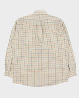 Vintage Y2K 00s Versace Sport Stitch Dotted Check Long Sleeve Shirt - L