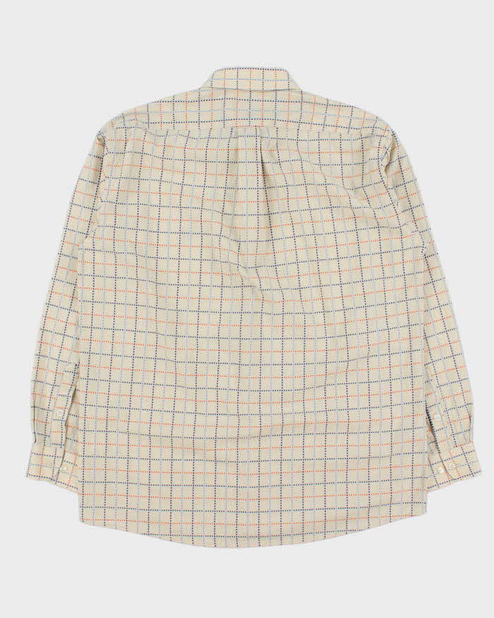 Vintage Y2K 00s Versace Sport Stitch Dotted Check Long Sleeve Shirt - L