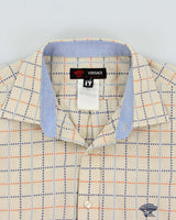 Vintage Y2K 00s Versace Sport Stitch Dotted Check Long Sleeve Shirt - L