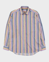 Vintage Y2K 00s Etro Classic Striped Long Sleeve Dress Shirt - L