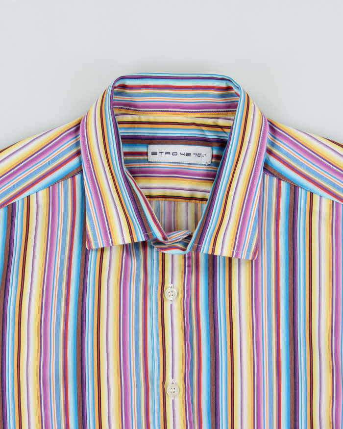 Vintage Y2K 00s Etro Classic Striped Long Sleeve Dress Shirt - L