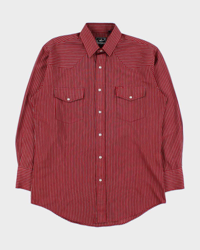 Vintage 1990s Roper Striped Pearl Snap Button Long Sleeve Western Shirt - M