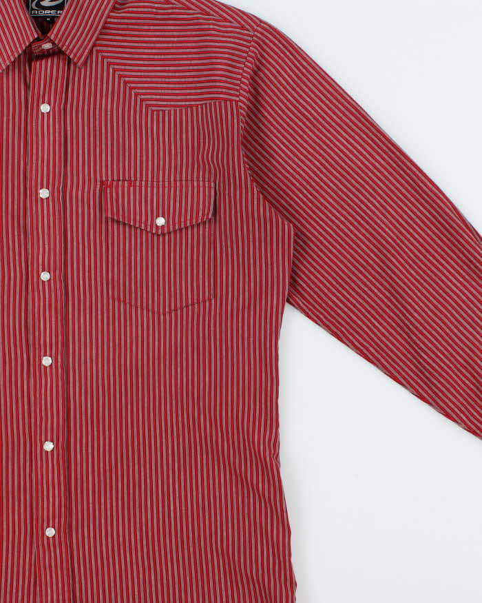 Vintage 1990s Roper Striped Pearl Snap Button Long Sleeve Western Shirt - M