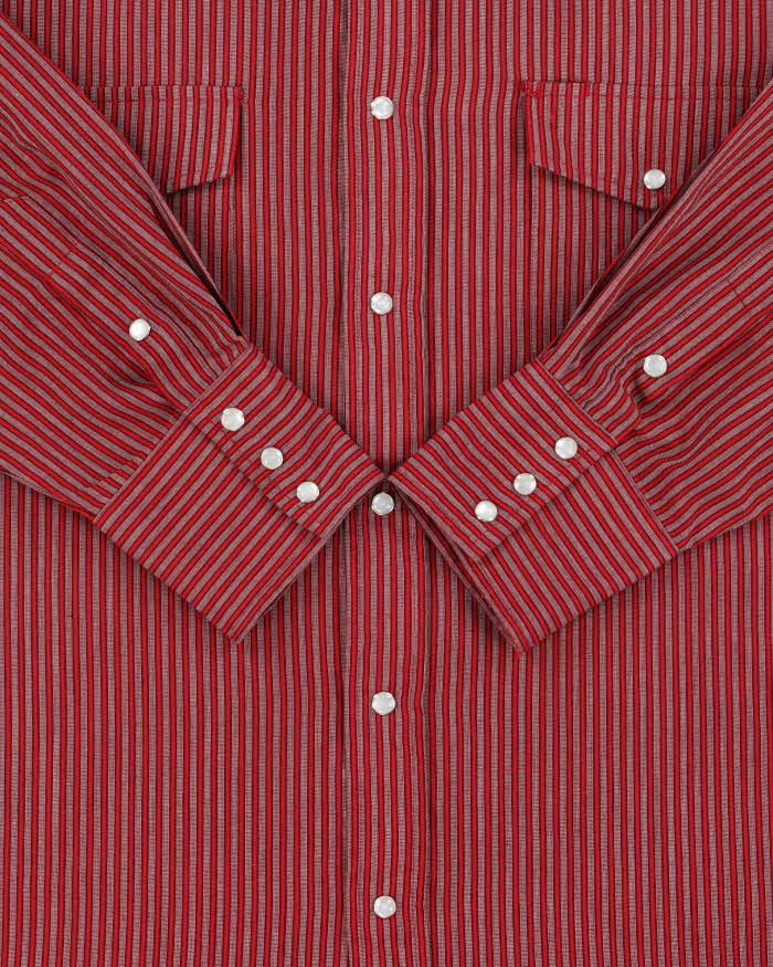 Vintage 1990s Roper Striped Pearl Snap Button Long Sleeve Western Shirt - M