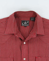 Vintage 1990s Roper Striped Pearl Snap Button Long Sleeve Western Shirt - M