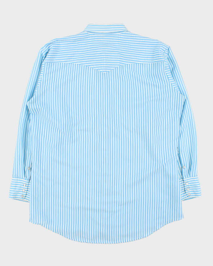 Vintage 1980s MWG Western Craft Striped Pearl Snap Button Long Sleeve Western Shirt - XL
