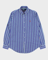 Vintage Y2K 00s Polo Ralph Lauren Striped Custom Fit Long Sleeve Shirt - M