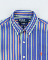 Vintage Y2K 00s Polo Ralph Lauren Striped Custom Fit Long Sleeve Shirt - M