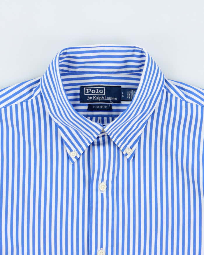 Vintage Polo Ralph Lauren Striped Custom Fit Long Sleeve Shirt - L