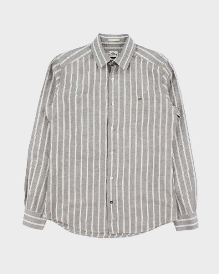 Vintage Y2K 00s Lacoste Linen Blend Slim Fit Long Sleeve Shirt - M