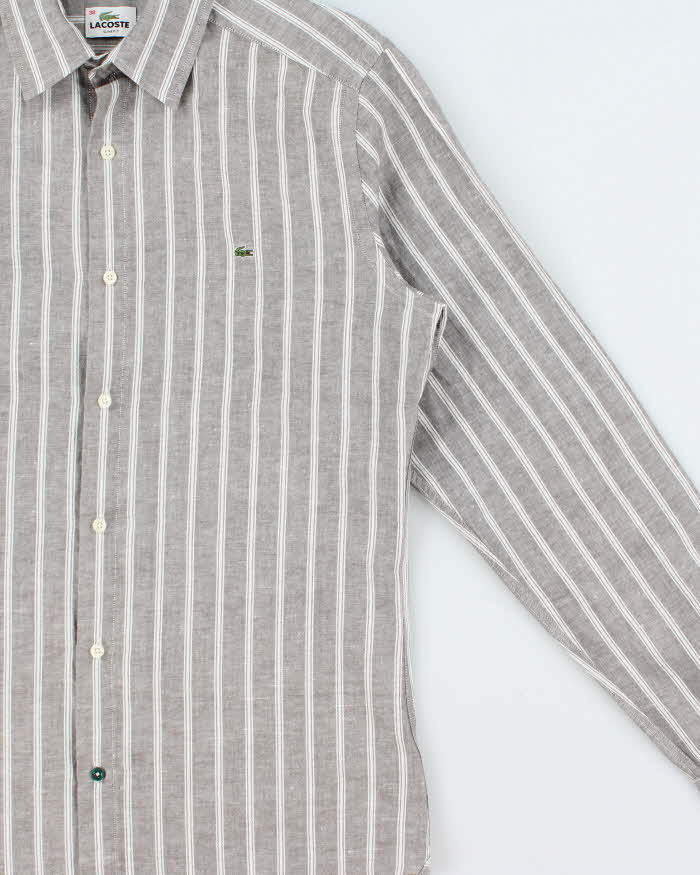 Vintage Y2K 00s Lacoste Linen Blend Slim Fit Long Sleeve Shirt - M