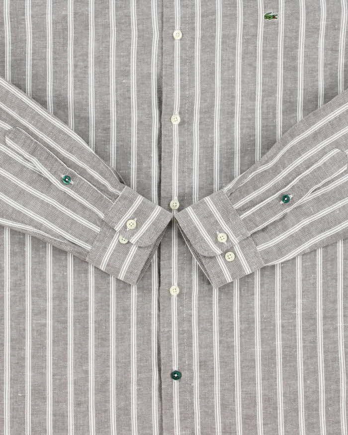 Vintage Y2K 00s Lacoste Linen Blend Slim Fit Long Sleeve Shirt - M