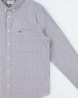 Vintage Lacoste Striped Classic Croc Regular Fit Long Sleeve Shirt - L