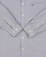 Vintage Lacoste Striped Classic Croc Regular Fit Long Sleeve Shirt - L