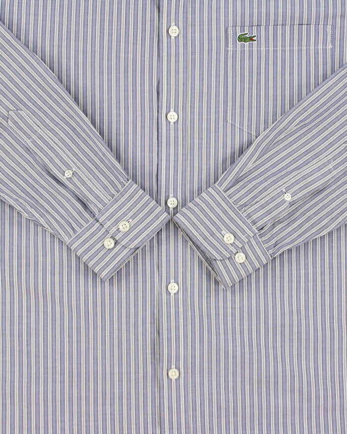 Vintage Lacoste Striped Classic Croc Regular Fit Long Sleeve Shirt - L
