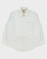 Vintage 1970s Baymart Hudson's Bay Company Windowpane Check Perma Press Long Sleeve Shirt - L