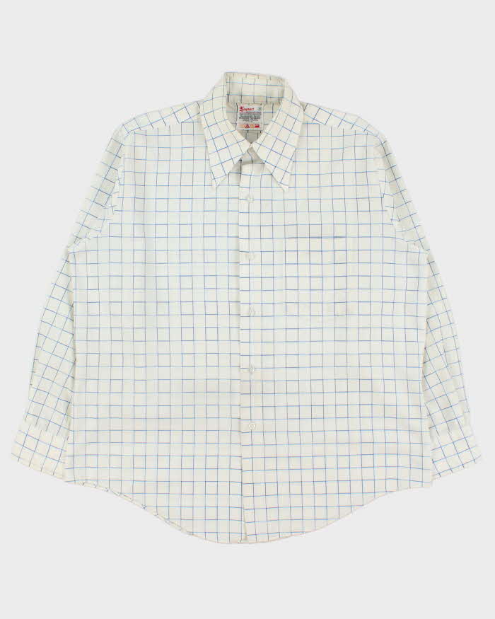 Vintage 1970s Baymart Hudson's Bay Company Windowpane Check Perma Press Long Sleeve Shirt - L
