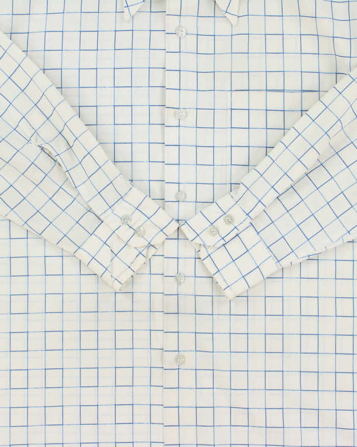 Vintage 1970s Baymart Hudson's Bay Company Windowpane Check Perma Press Long Sleeve Shirt - L
