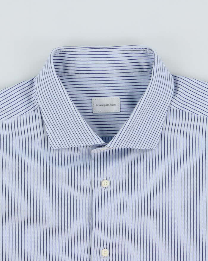 Vintage Ermenegildo Zegna Striped Regular Fit Long Sleeve Shirt - XXL