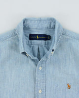 Vintage Polo Ralph Lauren Chambray Denim Long Sleeve Shirt - S