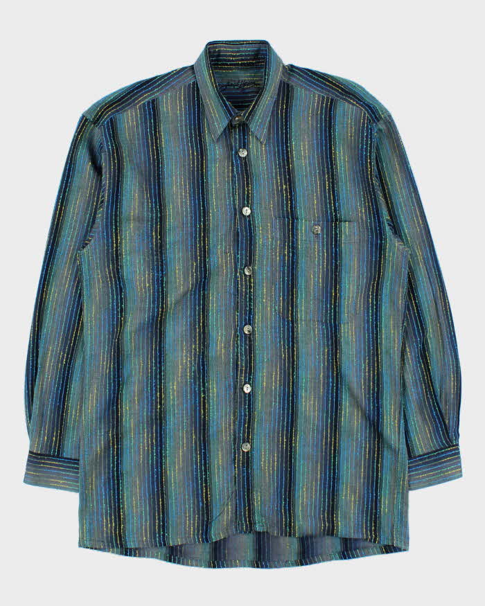 Vintage Y2K 00s Jack Lipson Signature Gradient Textured Striped Long Sleeve Shirt - XL