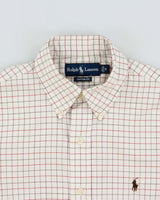 Vintage Y2K 00s Ralph Lauren Windowpane Check Custom Fit Long Sleeve Shirt - S