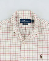 Vintage Y2K 00s Ralph Lauren Windowpane Check Custom Fit Long Sleeve Shirt - S