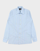 Vintage 1970s John Henry Striped Chambray Long Sleeve Shirt - S