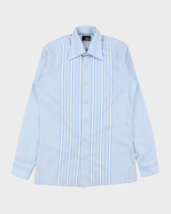 Vintage 1970s John Henry Striped Chambray Long Sleeve Shirt - S