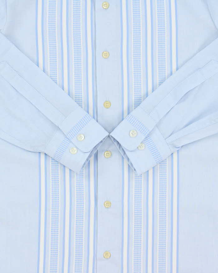 Vintage 1970s John Henry Striped Chambray Long Sleeve Shirt - S